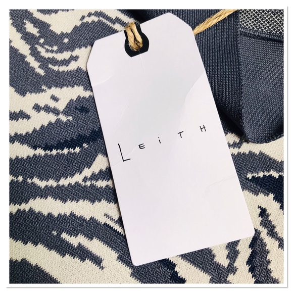 Leith Nordstrom Knit Mini Skirt Zebra Print Navy Blue Black & White Size XS - Picture 7 of 9